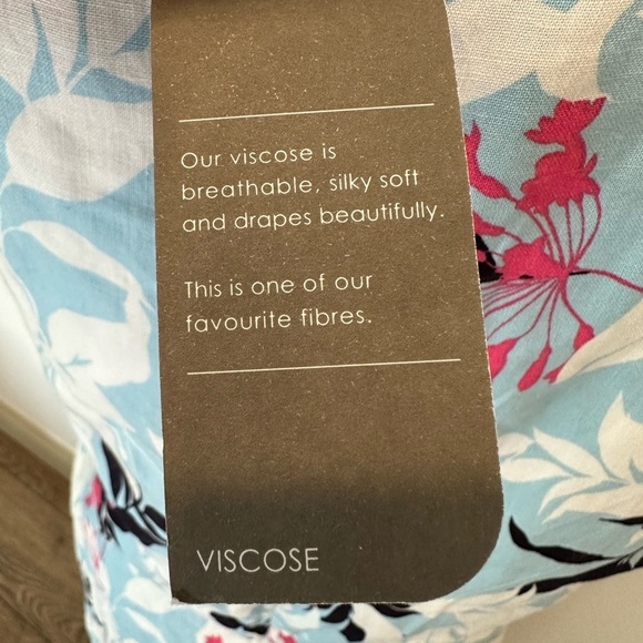 W Lane Frill Fern Dress Blue Pink Floral MIDI Faux Wrap Tie Waist SZ 20 NWT - Picture 8 of 12